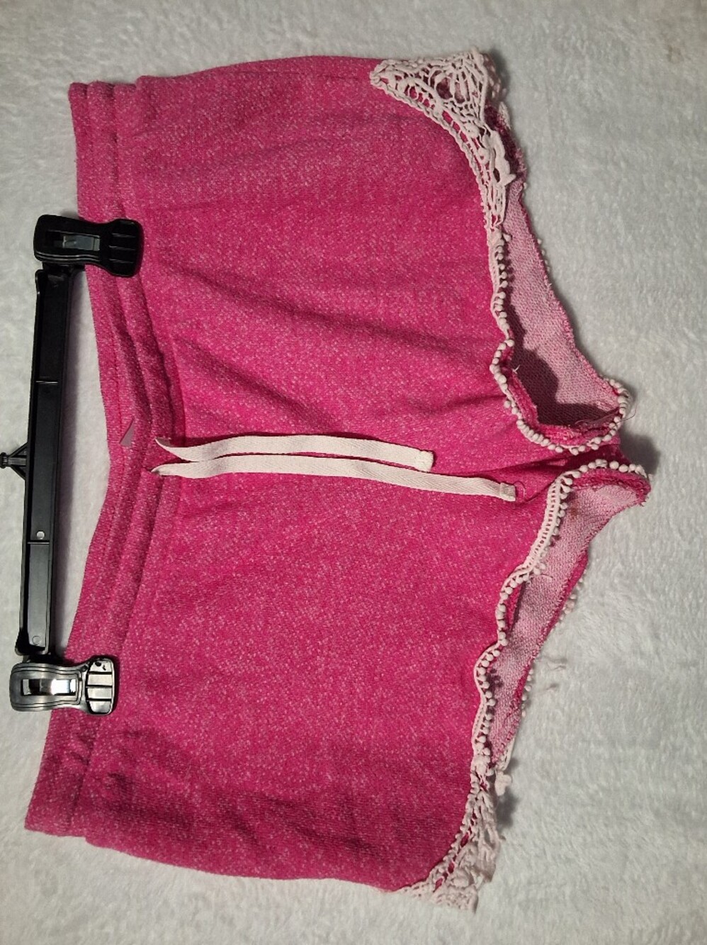 No Boundaries Pink Knit Shorts with Pom Trim